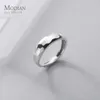 925 Sterling Silver Corte geométrico Rings de dedo redenor para mulheres Homens Simples Stackable Casamento Bandas Fine Jewelry 210707