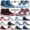 2023 Top Quality Jumpman 1 High OG 1s Basketbollskor för män Dark Marina Blues University Blue Royal Patent Bordeaux Rebellionaire Heritage Women Sneakers Sneakers