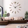 Zegar ścienny Duże dekoracyjne zegary Home Decor 3D DIY Naklejki ścienne Salon Reloj Mural Naklejki