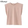 Klkxmyt été t-shirt angleterre vinatge ins mode blogueur solide épaulière coton multicolore harajuku t-shirt haut pour femme 210527
