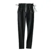 Net Red Sexy High Waist Strap Zipper Jeans Woman Spring Korean Version Of The Large Size Slim Pencil Nine Points Pants 210708