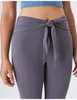 Mulheres leggings vestuário senhoras lace-up alta-cintura hiat-lifting yoga calças esportes executando fitness nude dupla face lixar calças cortadas