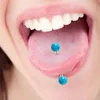 Stone Tongue Piercing Barbell Stud Nipple Ring Ear Cartilage Tragus Bar Stainless Steel for Men Women Body Jewelry Gift