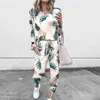 Pockets Casual Tie-dye suits women jump plus size loose long sleeve pink over elastic waist ladies 210508
