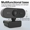 Webcam Mini Camera HD Full 1080P Small USB Web Cam Built-in Microphone Auto focus Webcast Meeting Photo Video Call Desktop Webcamera Plug and Play For Laptop Computer