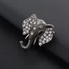 Pins, Brooches 1pc Elephant Brooch For Man Rhinestone Vintage Metal Gold Color Scarf Buckle Pin Up Womens Jewelry Vestidos