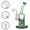 8.8INCH HOOKAH Glasbägare Bong Rökning Vattenrör Kvinnlig återvinning Ice Catcher DAB Rig Ashcatcher Shisha med Quartz Banger Nail and Male Oil Burner Pipe 3styles