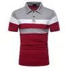 Camiseta POLO de manga corta para hombre, camiseta deportiva y de ocio de color sólido para jóvenes, camiseta a rayas a juego para hombre