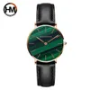 Stainless Steel Mesh Band Japan Quartz Waterproof Women Green Malachite Stone Ladies Top Luxury Brand Wrist Watches 210527