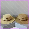 Platt monterad hink hatt designer kvinnor kepsar hattar mens casquette woven halm hatt kvinnor avslappnad sommar strand baseball cap d218023f206z