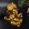 Pan Ganesha Budda Statua Indian Słoń Bóg Rzeźby Złote Ganesh Figurki Ozdoby Dom Ogród Buddha Dekoracje Posągi