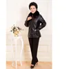 Women's Leather Women's & Faux Coat Women 2022 Winter Detachable Fur Collar To Keep Warm Slim Short Plus Size Black Red Jacket GH435