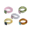 Transparante kleurrijke gelei acryl hars ringen Gratis grootte inlay kristal strass wijsvinger ring voor mannen vrouwen groothandel