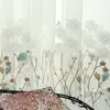 Modern White Embroidered Floral Curtains Drape Panel Sheer Tulle For Living Room Door Kitchen Bedroom Curtain & Drapes