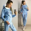 Casual 2 Parça Set Kadın Eşofman Sonbahar Bahar Hoodies Kazak Ve Elastik Bel Pantolon Kıyafetler Kadın Lady Suits Artı Boyutu 220315