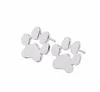 Bijoux creux animal de compagnie chat chien amant patte impression boucle d'oreille chiot boucles d'oreilles commémoratives mignon empreinte animale or argent plaqué boucles d'oreilles