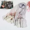 Защита на открытом воздухе Популярная солнцезащитная женская шаль с вышивкой 039s, шелковый шарф с цветком, женский Ice3837681