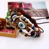 Bracelets de charme gereit artesanal de couro real pulseira de peixes de peixe com miçangas para homens vintage punk wrist jóias de mão