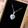 Ins Top Vente Coeur Pendentif Bijoux De Luxe Réel 925 En Argent Sterling Poire Coupe Topaze Blanche CZ Diamant Pierres Précieuses Lucky Party Femmes Mariage Clavicule Collier Cadeau