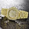 Montres-bracelets de luxe plein diamant montre femmes hip hop dames montres glacé femme wirstwatch étanche femme horloge goutte reloj 2305S