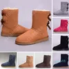 Top Snow Designer Boots Women Winter Fashion Australia Classic Short Ankel Knee Bow Girl Mini Bailey Boot 2644