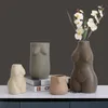 Female Form Body Vase Earth Tone Ceramic Nude Women Sculpture Decor Art Flower Pot Planter for Home Office Restaurant Hotel