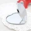 Specchietti per il trucco in metallo personalizzati vuoti fai-da-te tascabili doppio lato cosmetico piccolo specchio rotondo a forma di cuore