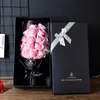 NEWValentine's Day 18pcs Soap Flower Simulation Eternal Rose Flowers With Box Mother's Days Gift Champagne RRD12941