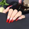 24 Stück DIY Full Cover Falsche Nagelspitzen Aurora Dazzle Farbverlauf Künstliche Nägel Abnehmbare Fingernägel Verlängerung Maniküre Dekoration