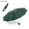Автоматическое обратное солнце титановый серебряный складной зонт дождь женщины чистые пляжные зонтики ветрозащитные идеи подарков УФ