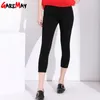 Stretch Skinny Capri Jeans Mulher Plus Size Ankle Comprimento Mulheres Preto Feminino Denim Pants Calças Damskie Y 210428
