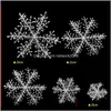 Dekoracje Strona główna Ogród Drop Dostawa 2021 Dekoracja Snowflake Choinki Wisiorek Plastikowe Jedwabiu Płatki śniegowe Xmas Świąteczne Dostawy Party