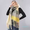 Outlet 2021 AC autumn winter Mohair shawl colorful stripe Plaid Bib xwl