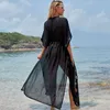 Swimwear Cover-ups Bohemian Printed Long Kimono Cardigan Open Front Women Plus Size Beach Wear Swim Suit Cover Up Q1197 210420