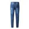 Mode Hommes Trou Déchiré Fermeture Éclair Taille Haute Stretch Skinny Denim Pantalon Pantalon Casual Skinny Jeans Crayon Pantalon Plus La Taille #35 X0621