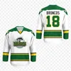 24S personnalisé hommes femmes jeunesse Humboldt Broncos blanc maillot de hockey alternatif 100% couture personnalisée n'importe quel numéro de nom de haute qualité