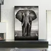 Słoń Plakaty Malarstwo ścienne do salonu Home Decor Black and White Animal Canvas Pictures Drukuje bez ramki