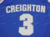 メンズクレイトンブルージェイズカレッジバスケットボールジャージーブルー＃3ダグマクダーモットシャツ大学エドジャージーS-XXL