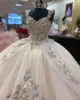 IVORY Princess Princess Quinceanera платье 2021 бальное платье кружева 3D ручной работы цветы вечеринка сладкий 16 Pageant платье Vestidos de 15 Años Prom