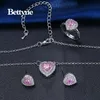 Bettyue Brand Fashion Charm High Quality Cubic Zircon Heart Shape Wholesale Jewelry Sets For Woman Europe And America Style Gift H1022