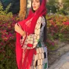 red chiffon scarves for women