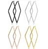 5Pair Lot In Bulk Stainless Steel Huggie Gold Silver Black Color Large Plain Square Hinged Hoop Earrings for Women Girls Gifts