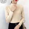 Kvinnor Långärmade Tröjor Pullover 5 Färger Solid Loose Turtleneck Höst Vinter Strikkad Bottom Sweater 10921 210417