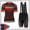 Scott Team Cycling Kortärmade Jersey (Bib) Shorts Sätter Mens Sommar Andningsväg Cykelkläder MTB Bike Outfits Sport Uniform Y210414102