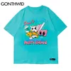 T-Shirts Harajuku Lustige Party Tier Hund Drucken T-Shirts Streetwear Mode Hip Hop Casual Tees Sommer Kurzarm Tops 210602