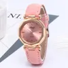 Rhinestone Women's Watch Fashion Exquisite Leather Casual Luxury Analog Quartz Crystal Armbandsur Armband