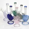 Forme de coeur Verre Bongs Narguilés Conduites D'eau 9 pouces Huile Dab Rigs Bécher Bong Épais Cire Rigs Avec Bol