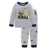 Krokodilpojkar Pyjamas Suit Långärmad 100% Bomull Stripe Kids Pyjamas Barnkläder Set Nattkläder Baby T-shirt Pant 210413