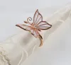 Butterfly servett ringar spänne servetter innehavare för bröllop middagar party hotel bröllop bord dekoration leveranser 100pcs sn2223