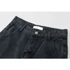 Kvinna hög midja jeans retro grå byxor raka overalls denim byxor flicka casual långt lös brett ben för kvinnor 210515